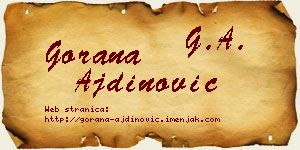 Gorana Ajdinović vizit kartica